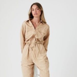 Forever21 Women Zip-Up Drawstring Jumpsuit, size small